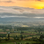 Pai, Thailand Beautiful sunrise over the valley of Pai, Northern Thailand