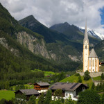 Austria, Switzerland and Netherlands View from Heiligenblut, below the Grossglockner, Austria
