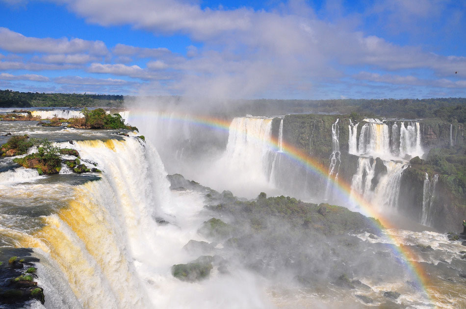 Iguazu Falls, on the border of Brazil and Argentina.