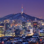 South Korea Downtown skyline of Seoul, South Korea with Seoul Tower.