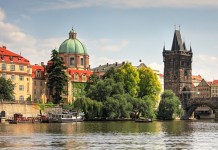 Czech Republic Panoramic view on old part of Prague.