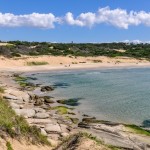 Uruguay Beach view in the remote coastal village of Punta del Diablo in Uruguay.