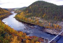 Finland Beautiful scenery from the river of Ivalo