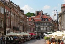 Poland View from the Barbican direction "New Town", Warsaw, Poland