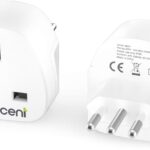 Adapter Travel plug for Italy LENCENT 2X UK to Italy Plug Adapter, Grounded Italian Travel Adapter for Italy