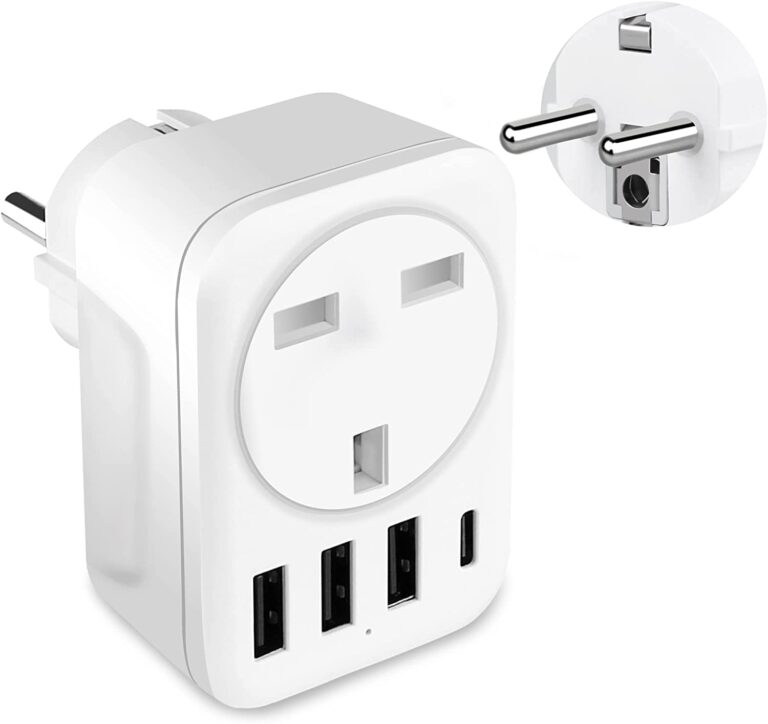 UK To Turkey Travel Adapter with USB C