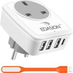 Worldwide Plug Adaptor Types spain plug type Travel Adapter UK to spain with USB C Type E F
