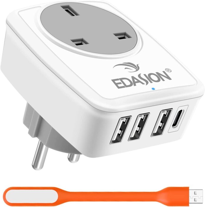 spain plug type Travel Adapter UK to spain with USB C Type E F