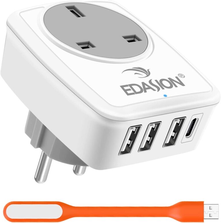 UK to Spain Travel Plug Adapter with USB C