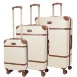 The Aerolite Luggage Set – A Review Aerolite Stylish Modern Classic Retro Vintage Style 4 Wheel ABS Hard Shell 3 Piece Suitcase Luggage Set, 21" Cabin + 25" + 29" Hold, Cream
