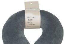 Aidapt Memory Foam Travel pillow Aidapt Memory Foam Moulded Pressure Relief Neck Cushion Comfort and Posture, Ideal for Travel Supports the Head, Neck and Chin when Sleeping use for Plane, Train or Car Journeys Travel Pillow In Grey