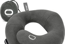 BCOZZY Neck Pillow for Travel BCOZZY Neck Pillow for Travel Provides Double Support to The Head, Neck, and Chin in Any Sleeping Position on Flights, Car, and at Home, Comfortable Airplane Travel Pillow, Size Large, Gray