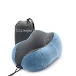 Portable Travel Pillow – Memory Foam Neck Portable Travel Pillow - Memory Foam Neck Pillow Support Pillow,Perfect Luxury Compact & Lightweight Quick Pack for Camping,Sleeping Rest Cushion (Blue)