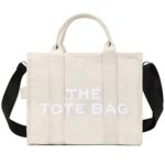 Canvas Tote Bags collection by DKIIL NOIYB DKIIL NOIYB Women's Canvas Tote Bags Casual Canvas Crossbody Bag With Zipper Double Shoulder Straps Canvas Shoulder Bags for School Shopping Work Travel