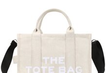 Canvas Tote Bags collection by DKIIL NOIYB DKIIL NOIYB Women's Canvas Tote Bags Casual Canvas Crossbody Bag With Zipper Double Shoulder Straps Canvas Shoulder Bags for School Shopping Work Travel