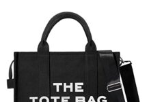 Tote Bag for Women Casual Canvas Tote Bags for Women Casual Canvas Tote Bags with Zipper Double Shoulder Straps Casual Canvas Handbags Shoulder Bags for Office School Shopping Travel