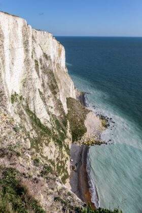 The White Cliffs of Dover with a chalky sea