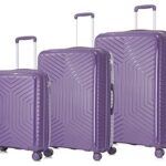 Luggage Sets DK Luggage Set of 3 (L+M+C) Hard Shell PP Suitcase 4 Wheel Spinner Luggage PP20 Purple