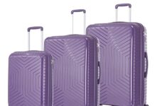 DK Luggage Set of 3 (L+M+C) Hard Shell PP Suitcase 4 Wheel Spinner Luggage PP20 Purple DK Luggage Set of 3 (L+M+C) Hard Shell PP Suitcase 4 Wheel Spinner Luggage PP20 Purple