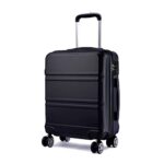 Kono Fashion Hand Luggage Lightweight Abs Hard Shell Trolley Travel Suitcase Kono Fashion Hand Luggage Lightweight ABS Hard Shell Trolley Travel Suitcase with 4 Wheels Cabin Carry-on Suitcases (20", Black)
