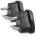 Plug travel adaptor for Dubai kwmobile 2x Travel Adapter Type D - Universal Travel Adapter to Type D Socket for Holidays in India, Sri Lanka, Nepal, UAE, Nigeria - Black 2-Pack