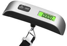 Pjp Electronics Travel Luggage Scale, Digital Pjp Electronics Travel Luggage Scale, Digital Luggage Weighing Scales for Suitcase with Temperature Reading 50 Kg Capacity (Silver)