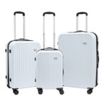 Snug 3pc Suitcase Luggage Sets with 4 Wheels Snug 3pc Suitcase Set, Luggage Sets with 4 Wheel Suitcase | Lightweight Suitcase with TSA Lock | Hard Shell Suitcase, Carry On Suitcase, Cabin Suitcase, Medium Suitcase (Grey)