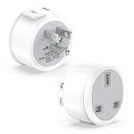 Travel plug type for the USA UK to US Plug Adaptor 2 Pack, Grounded USA Travel Adapter Type B US/UK to USA Plug Adapter, American Plug Adapter UK to US, US Adapter Travel from UK to American and More