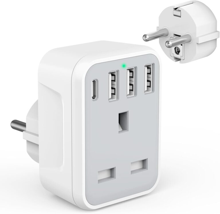 UK to European Travel Adaptor with USB Ports