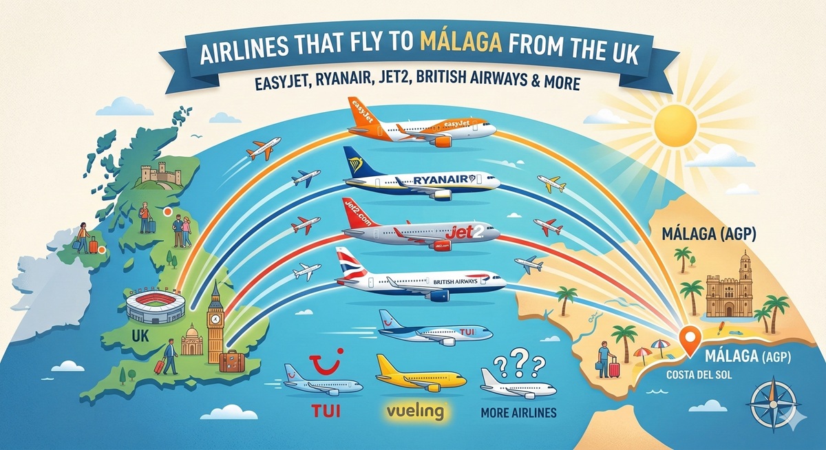 Airlines That Fly to Málaga from the UK: easyJet, Ryanair, Jet2, BA & More