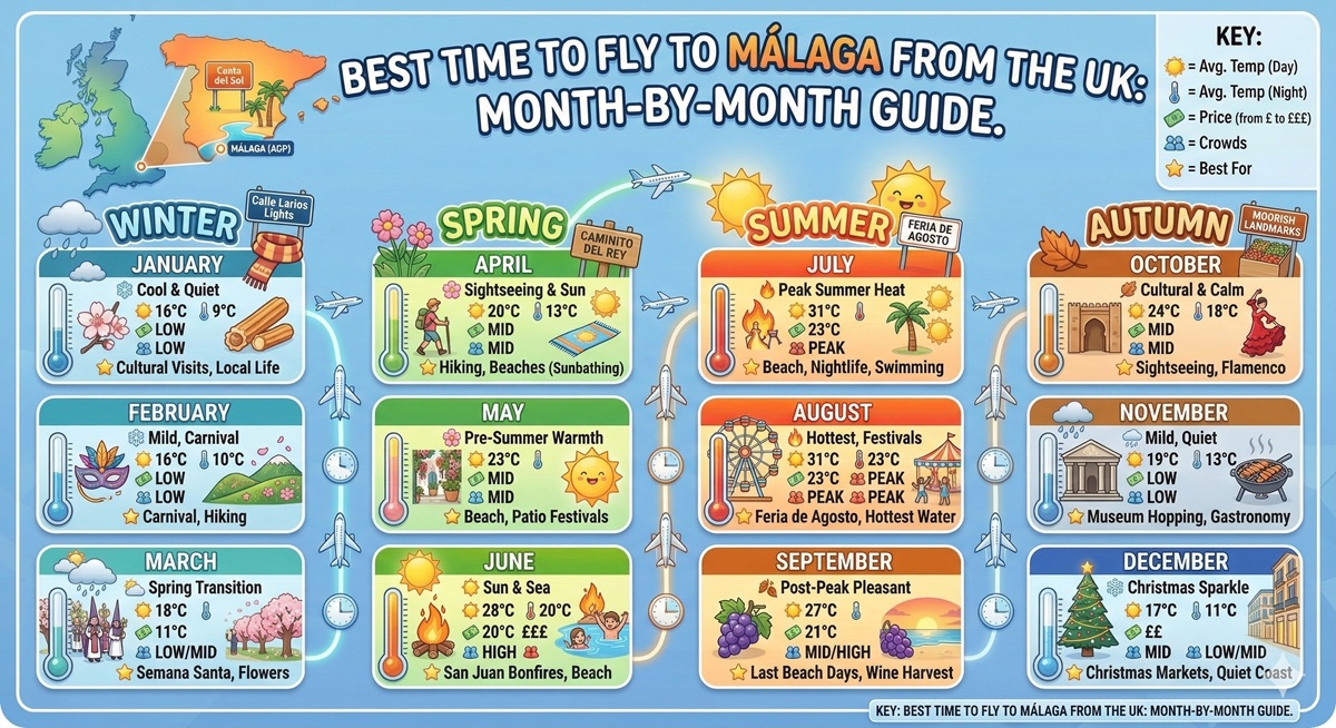 Best Time to Fly to Málaga from the UK: Month-by-Month Guide