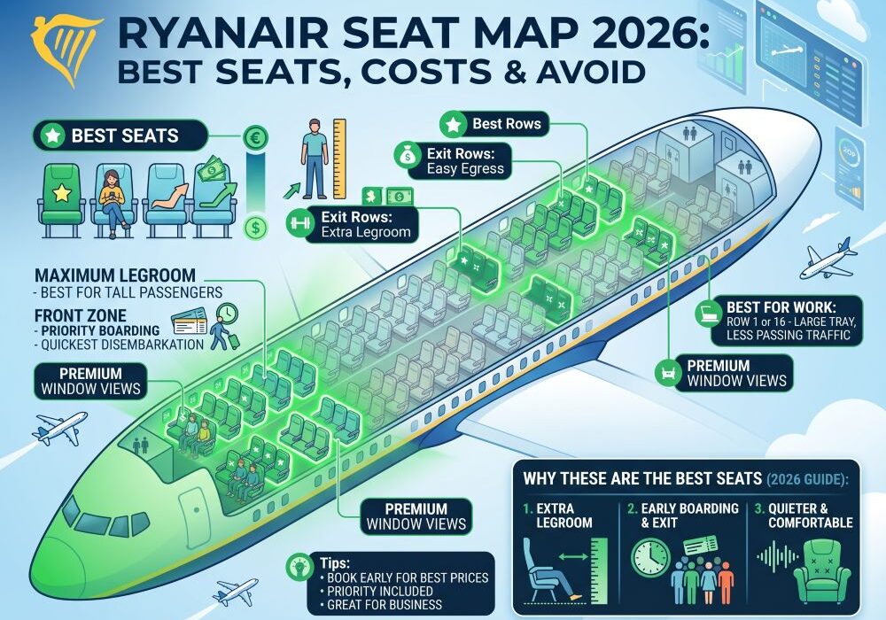 Ryanair Seat Map 2026: Best Seats, Costs and Which to Avoid